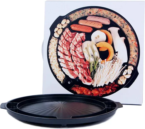 Miniatura 7 de COOKKING - Master Grill Pan, Sartén tradicional coreana para barbacoa - Estufa antiadherente para interiores y exteriores, sin humo, de aluminio
