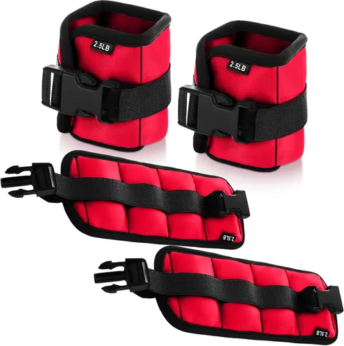 Miniatura 11 de Hollowfly 2 pares de pesas de tobillo y muñeca para ejercicios terrestres o acuáticos, puños acuáticos, bandas de fitness de aeróbicos acuáticos Azul