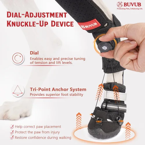 Miniatura 2 de Bota para nudillos caninos para perros con esfera ajustable para arrastrar los dedos de los pies por insuficiencia del nervio ciático, mielopatía