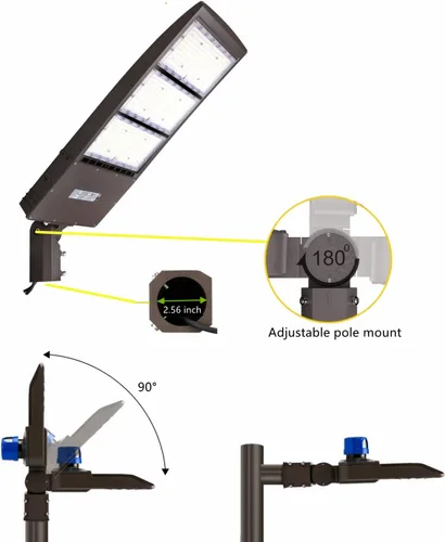 Miniatura 6 de Luz de estacionamiento LED regulable de 450 W con ajustador deslizante, luz diurna de 5000 K, 63000 lúmenes, 140 lm/w