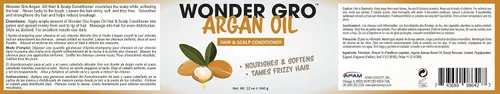 Miniatura 2 de Acondicionador de aceite de argán para el cabello, 12 onzas líquidas, grasa sin encrespamiento, nutre y suaviza por Wonder Gro