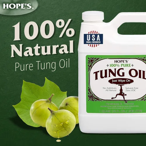 Miniatura 2 de HOPE'S Aceite Tung 100% puro, seguro para alimentos, acabado de madera natural impermeable de alta calidad y sellador para proyectos de interiores