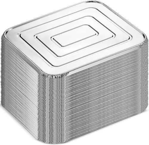 Miniatura 9 de MontoPack Bandejas de aluminio de lámina de 9 x 13, tamaño medio, con tapas [Paquete de 20] Latas para chafar de tamaño estándar premium
