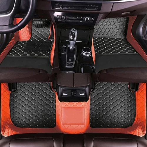 Miniatura 8 de Alfombrillas de cuero personalizadas para la parte delantera y trasera y de la tercera fila para automóvil, se adapta a la mayoría de SUV, sedán