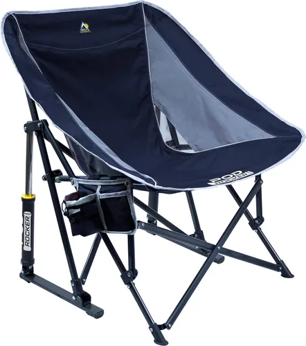 Miniatura 10 de GCI Outdoor - Mecedora plegable estilo sling para exteriores con portavasos y bolsillo para teléfono Rojo