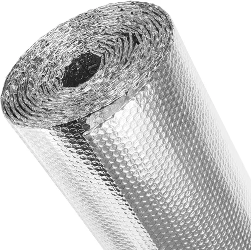 fowong Rollo de Aislamiento Doble Reflectante, Aislamiento de Ventana para Calor de Verano, Película Reflectante de Calor de Barrera Radiante de