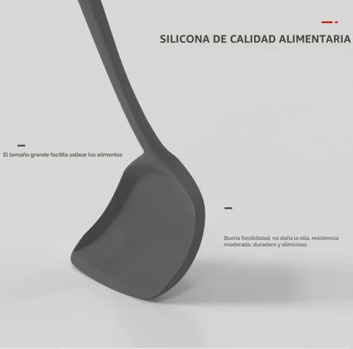 Miniatura 4 de AOTHOD Juego de utensilios de cocina de silicona, resistentes al calor de 446 °F, juegos de espátula, pinzas giratorias, cuchara, utensilios de Gris
