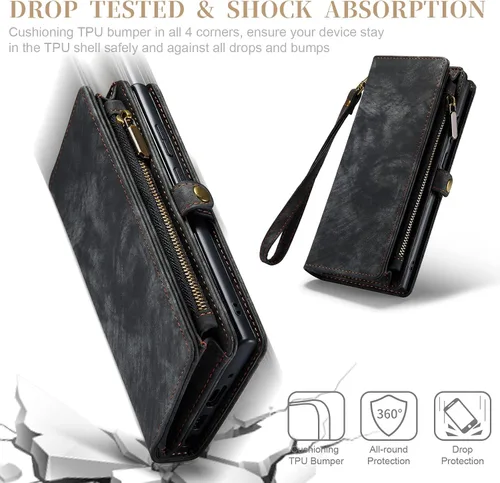 Miniatura 7 de Asuwish Funda de teléfono para Samsung Galaxy Note 20 Glaxay Note20 5G con cremallera, funda desmontable con protector de pantalla de vidrio