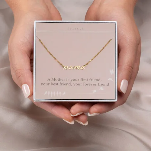 Miniatura 6 de Suavell Mama Necklace - Gold Dipped Momma Necklace for Women - Expecting Mom Gift - For New Mom or Mother to Be - Mama Gifts for Expecting Mothers