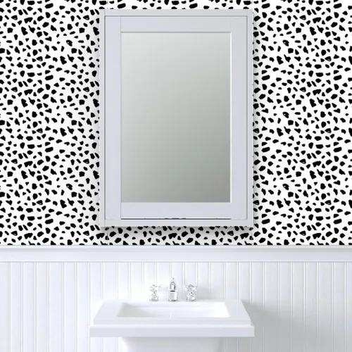 Miniatura 9 de Spoonflower Papel tapiz para despegar y pegar, blanco y negro, puntos de dálmata, puntos de leopardo, piel de animal, género, neutro, impresión