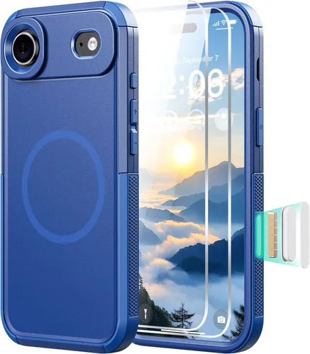 Miniatura 16 de Diverbox Funda para iPhone 13 [compatible con MagSafe] [con protector de pantalla] [a prueba de golpes] [a prueba de caídas] Funda de protección