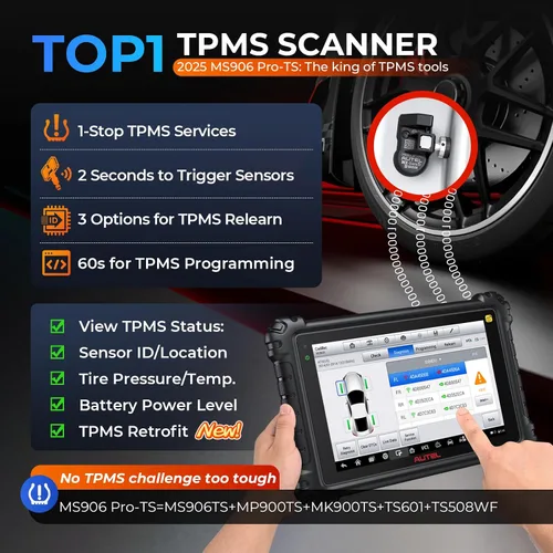 Miniatura 4 de Escáner Autel MaxiSYS MS906 PRO-TS: 2026 MS906Pro TS Up de MP900TS MK900TS MP900BT Kit MS906 MAX, TPMS completo y codificación OE, herramienta