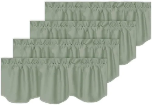 Miniatura 24 de Turquoize - Cenefa opaca para ventanas de cocina/baño/sala de estar/dormitorio con aislamiento térmico, cenefa festoneada con bolsillo para Aqua