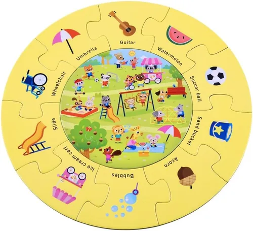 Miniatura 2 de MOLLYBEE KIDS Parque de rompecabezas de actividades Seek-and Find, 2 años, primer rompecabezas, 11 piezas, doble cara
