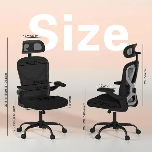 Miniatura 2 de Sillas de escritorio de oficina en casa, silla de oficina ergonómica con soporte lumbar y reposacabezas 3D, silla de escritorio para computadora