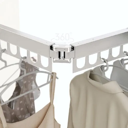 Miniatura 2 de Estante de secado de ropa de acero al carbono, plegable, color blanco, para montar en la pared, perchero de 45 pulgadas con ganchos para secar