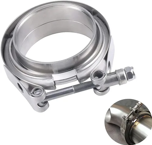 Miniatura 9 de Abrazadera de banda en V de 2,0 pulgadas con brida macho hembra de acero inoxidable 2 piezas abrazadera de escape tubo de escape brida kit