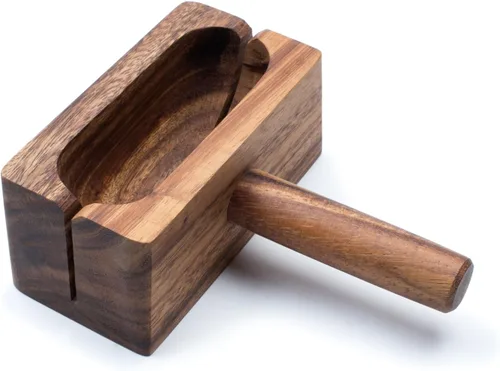 Miniatura 7 de Ironwood Gourmet 28330 Local 338 Bagel Miter, Madera de acacia, 7 x 5.5 x 2.5 pulgadas