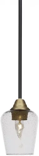 Miniatura 284 de Toltec Lighting Paramount - Mini colgante de 1 luz en acabado negro mate con cristal de arte perla de 7 pulgadas y estilo negro