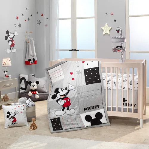 Miniatura 4 de Lambs & Ivy Sábana bajera ajustable de algodón con Mickey Mouse mágico - Blanco, Disney
