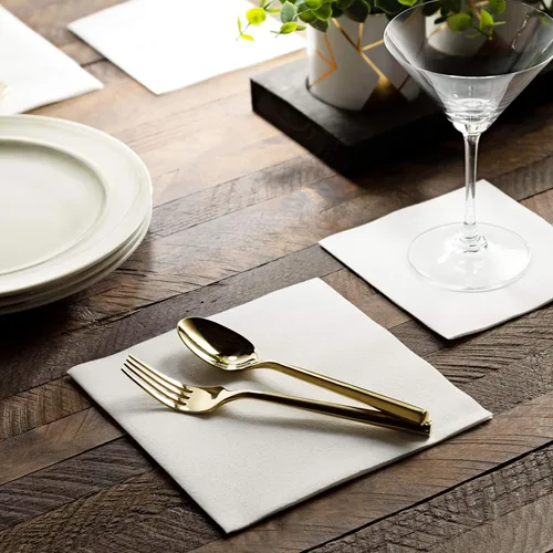 Miniatura 4 de BloominGoods Linen-Feel - Servilletas de almuerzo desechables como tela - Servilletas de almuerzo suaves y absorbentes para cocina, fiestas, bodas