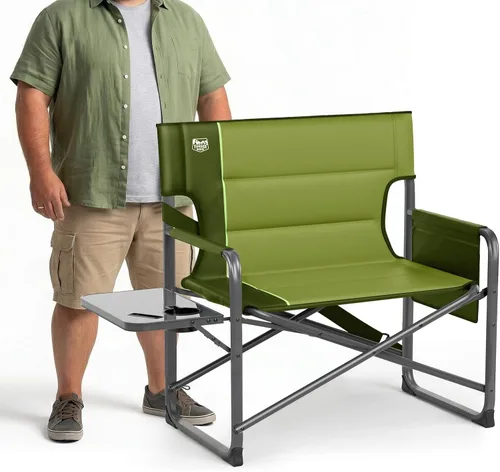 Timber Ridge XXL - Silla de director – Silla de camping plegable resistente para adultos, capacidad de 500 libras, asiento acolchado extra ancho