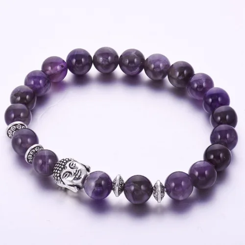 Miniatura 5 de Joya brazalete con gemas redondas de 8 mm brazalete para los chacras regalo de cumpleaños