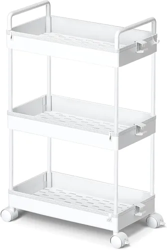 Miniatura 11 de Ronlap Carrito de Almacenamiento Rodante Delgado de 3 Niveles con Ruedas, Carrito Utilitario de Plástico Organizador para Aperitivos, Manualidades