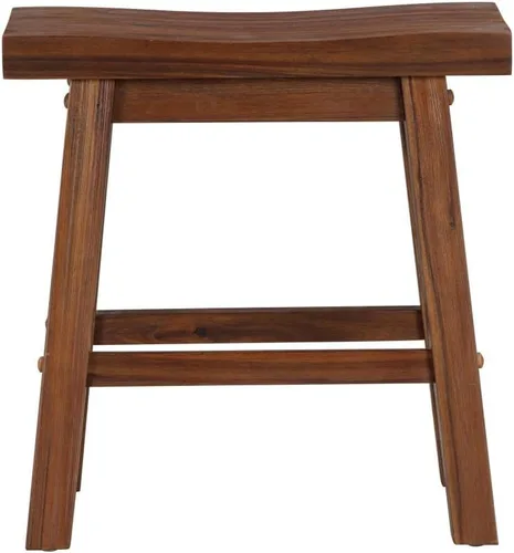 Miniatura 6 de Boraam Sonoma Taburete Alto Tipo Silla de Montar sin Respaldo para Comedor - Castaño con Acabado Cepillado - Juego de 2