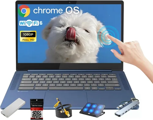 Lenovo IdeaPad Slim 3 Chromebook • Pantalla táctil FHD de 14 '' de 250 nits • MediaTek Kompanio 520 CPU (8 núcleos) • 4 GB LPDDR4X • 64 GB eMMC y