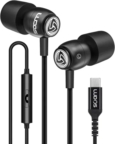 Miniatura 25 de Auriculares con cable Ludos Clamor, auriculares intraaurales, 5 años de garantía, auriculares con micrófono, auriculares con aislamiento de ruido