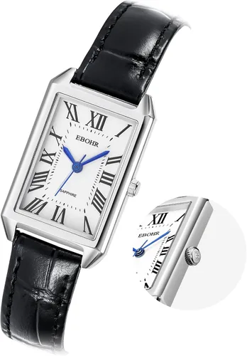 Miniatura 8 de Reloj clásico de cuarzo para mujer, elegante y resistente, con correa de piel de vacuno, perfecto para cualquier ocasión
