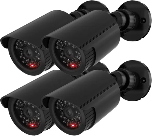 Miniatura 12 de WALI Bullet Dummy - Cámara domo de vigilancia falsa de seguridad CCTV para interiores y exteriores con una luz LED, calcomanías adhesivas de alerta
