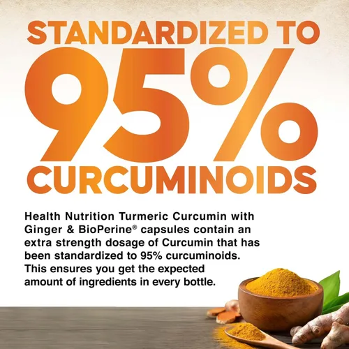 Miniatura 5 de Suplemento de curcumina de cúrcuma, 2000 mg de cúrcuma orgánica y 400 mg de jengibre orgánico por porción, 95% curcuminoides y pimienta negra