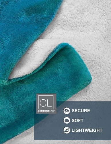 Miniatura 3 de Comfort Lab Manta reversible de franela Sherpa – Elegante manta de cama esponjosa para dormitorio y decoración del hogar – Anti frisado no se Verde
