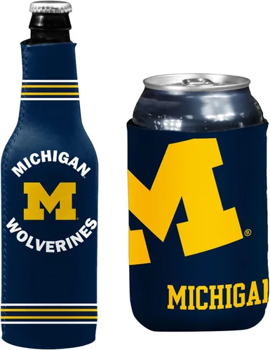 Miniatura 25 de College Team Color Logo Can & Bottle Holder Insulator Beverage Cooler Set