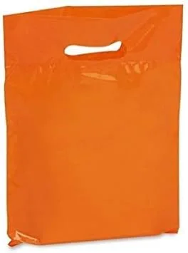 Nuevo: extra gruesas de 1.5 mil - 50 bolsas de mercancía brillantes, bolsas de compras al por menor, 9 x 12 pulgadas con mango plegable reforzado de