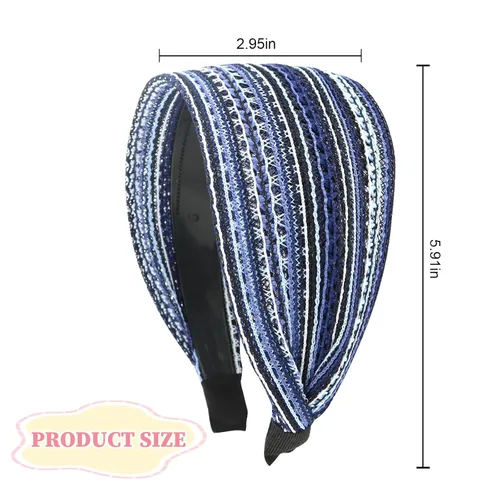 Miniatura 2 de Diademas bohemias anchas antideslizantes para mujeres, diademas modernas para el cabello, accesorios para el cabello para mujeres y niñas