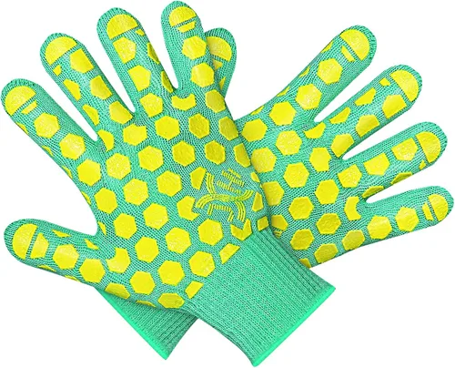 Miniatura 10 de J H Guante de horno resistente al calor: guantes de barbacoa y horno certificados EN407 a 932 °F para parrilla, hornear, cocina, campamento, Cáscara