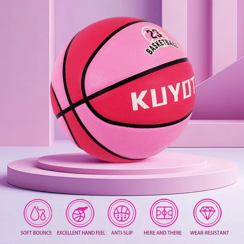 Miniatura 4 de KUYOTQ Kids Toddler Youth Adult Size 3/4/5/6/7 Basketball 22/25.5/27.5/28.5/29.5" Thickened Rubber or Faux Leather Indoor Outdoor Basketball for