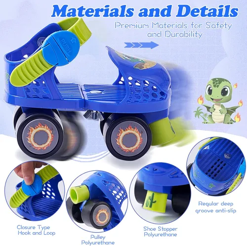 Miniatura 4 de Kids Roller Skates for Girls and Boys Age 2-4 Years Old,Adjustable Quad Toddler Children Beginner Roller Skates