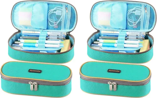 Miniatura 8 de Homecube Estuche para lápices de gran capacidad, impermeable, estuche Oxford para bolígrafos de maquillaje, bolsa de papelería duradera, soporte