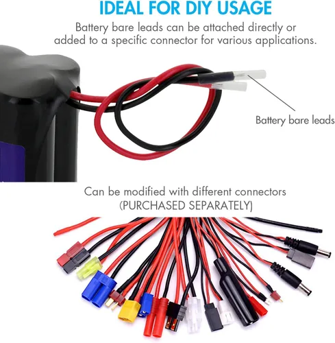 Miniatura 3 de Tenergy Paquete de baterías NiMH 12V 2000mAh de alta capacidad recargable con cables desnudos, paquete de baterías de repuesto para bricolaje