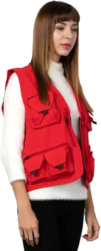 Miniatura 2 de Ziker Chaleco de malla transpirable para mujer, de secado rápido, safair, para pesca, viajes, con múltiples bolsillos