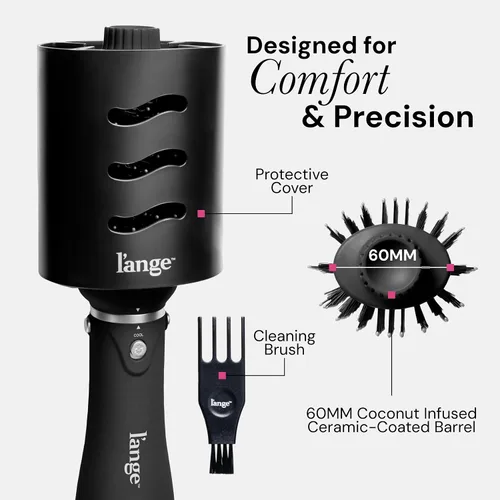 Miniatura 6 de L'ANGE HAIR VolumeBoost 60mm 2-en-1 Cepillo Secador Voluminizador Cerámico Secado Rápido y Estilo para Peinados Voluminosos Sin Frizz Barril