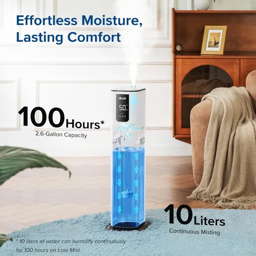 Miniatura 44 de LEVOIT Humidificadores evaporativos para dormitorio de bebé, filtros dobles de aire y agua, sensor separado, sin luz azul para luz nocturna de Blanco
