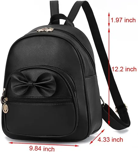 Miniatura 2 de Linda mini mochila de cuero a la moda para niñas y mujeres, Rosa-grande, M, Mochilas Daypack