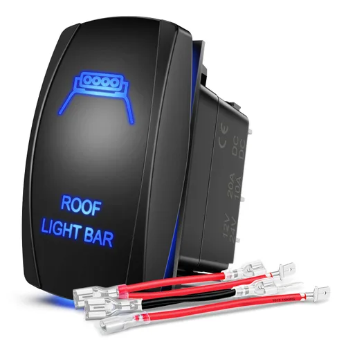 Miniatura 7 de Nilight Interruptor basculante de barra de luz de techo, interruptor de barra de luz LED, interruptor de barra de luz LED de 5 pines, interruptor
