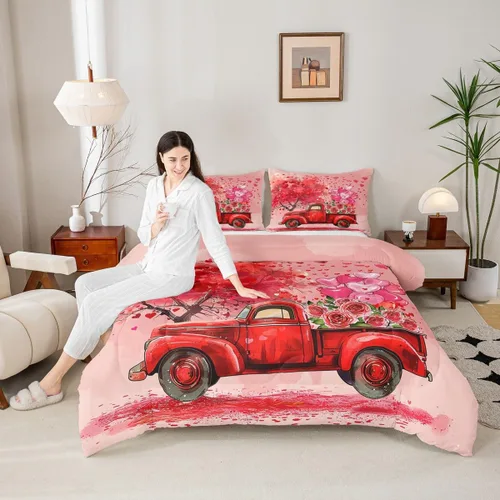 Miniatura 34 de Juego de edredón de camión de basura para niños, tamaño King, juego de ropa de cama de automóvil de dibujos animados para niños, adolescentes
