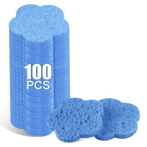 Miniatura 15 de 50 esponjas faciales comprimidas, esponjas faciales naturales, esponjas exfoliantes con forma de flor, reutilizables, el mejor regalo de maquillaje